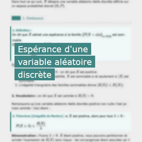 Espérance d'une variable aléatoire discrète