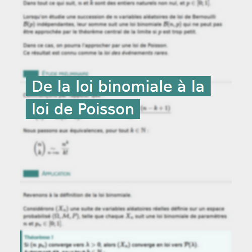 De la loi binomiale à la loi de Poisson