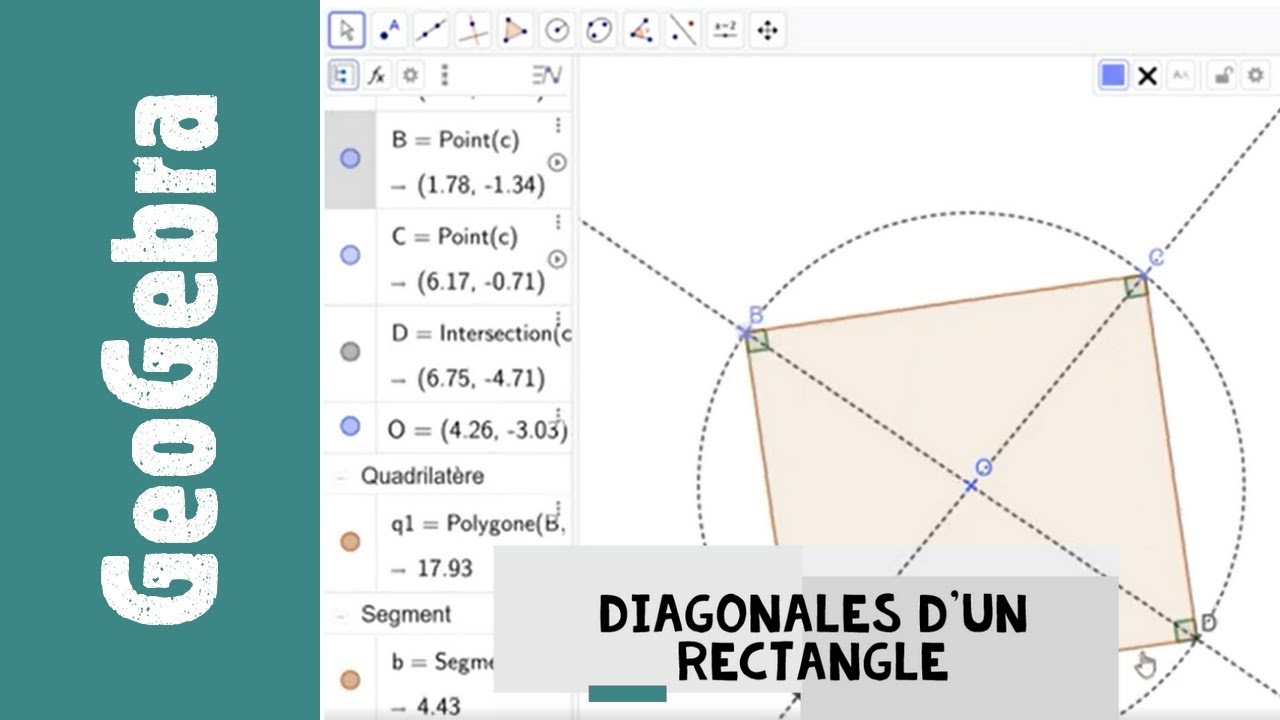 Construire un rectangle par les diagonales - Travail dirigé - 6ème