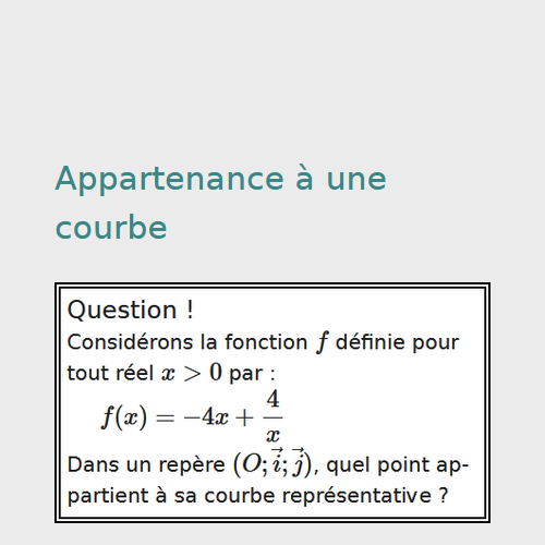 Appartenance à une courbe
