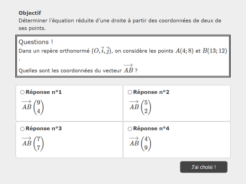 Coordonnées d'un vecteur
