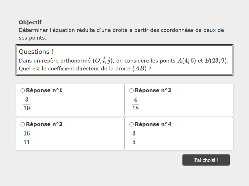 Coefficient directeur